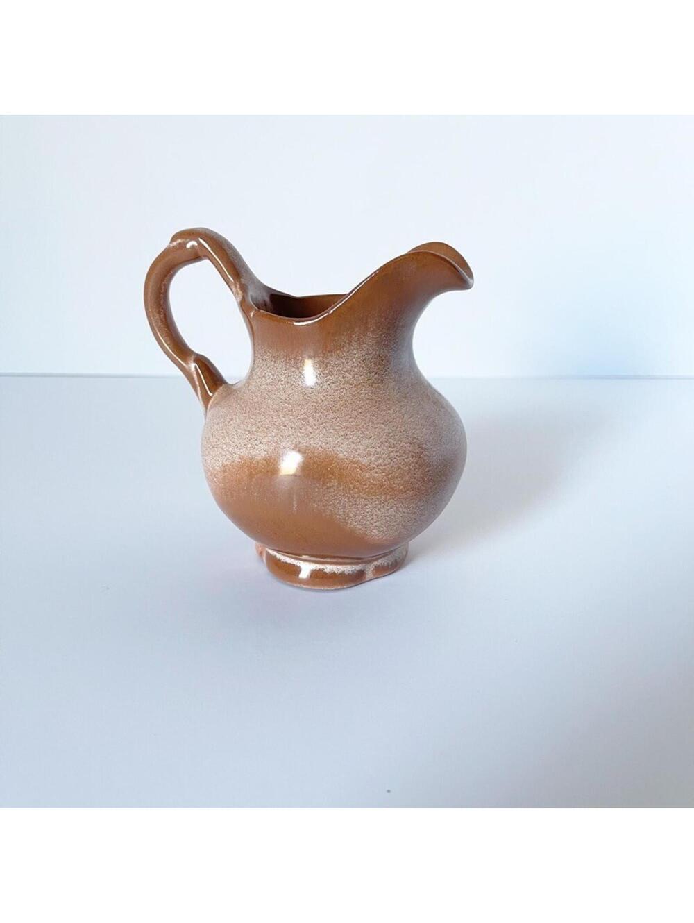 Vintage Frankoma Creamer Prairie Brown Art Pottery Small Pitcher 40A